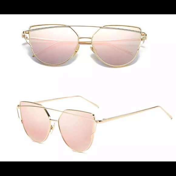 Luxury Cat Eye Sunglasses Gold/Pink main image 7
